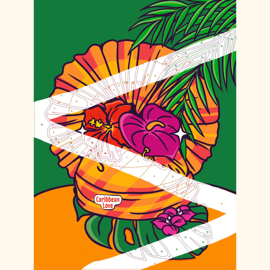Maré tèt – Kit de peinture par numéros inspiré de l'identité créole Ti pòz