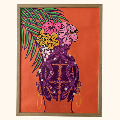 Tèt é Flè – Kit de peinture par numéros inspiré de la fierté capillaire caribéenne Ti pòz