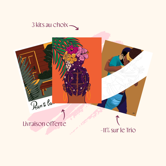 Le Trio Signature – 3 kits de peinture par numéros inspirés des Caraïbes