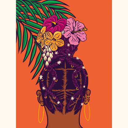 Tèt é Flè – Kit de peinture par numéros inspiré de la fierté capillaire caribéenne